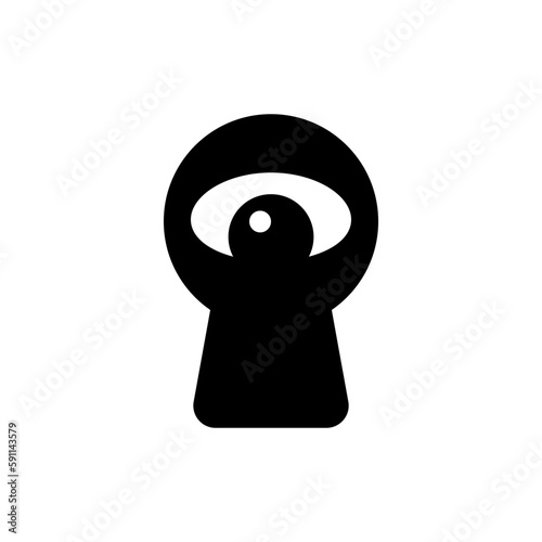 The eye looks through the keyhole.