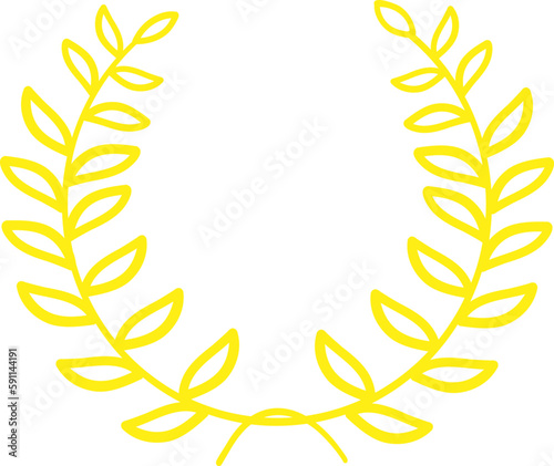 Yellow ceremonial frame with laurel wreath