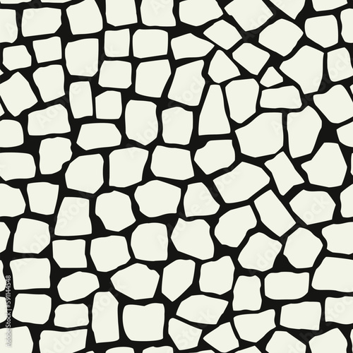 Irregular marble pavement seamless pattern decor. Mosaic vector structure.
