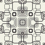 Squares mesh vector background. Monochrome seamless pattern with rectangular shapes.
