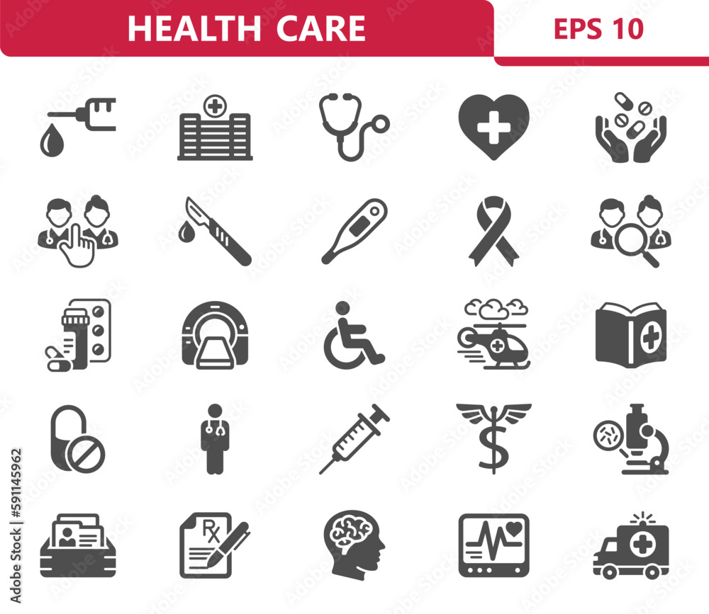 Healthcare Icons. Health Care, Medical, Hospital Vector Icon Set Healthcare Icons. Health Care, Medical, Hospital Vector Icon Set