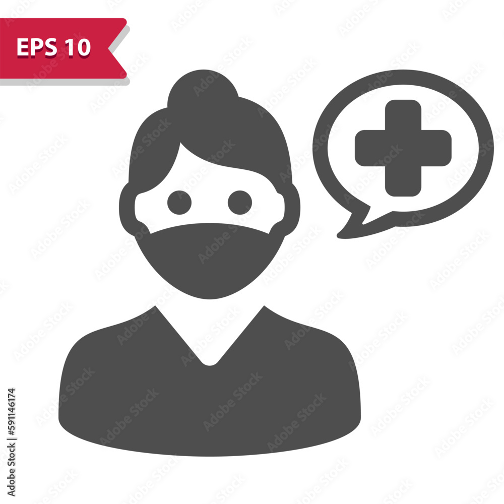 Patient Icon. Face Mask, Covid-19, Coronavirus, Pandemic Patient Icon. Face Mask, Covid-19, Coronavirus, Pandemic