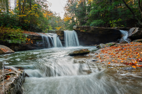 Falls scenes with waterfall on small stream