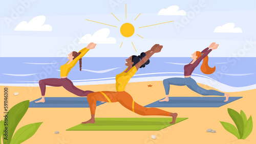 Outdoor yoga concept