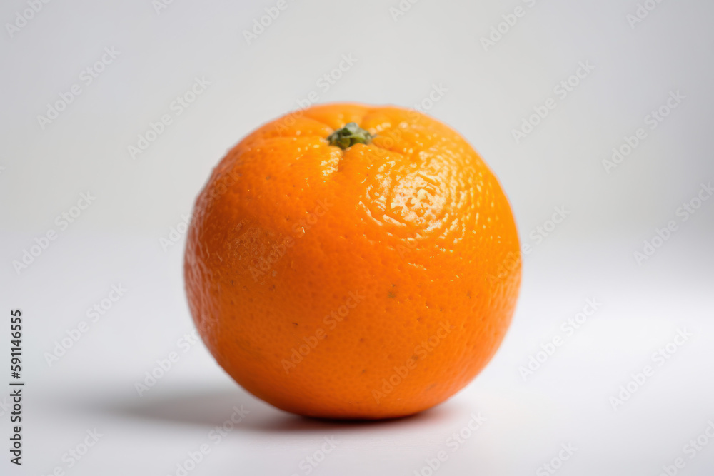 Orange, Single Orange on a isolated white background, generative ai, Fresh tasty fruit