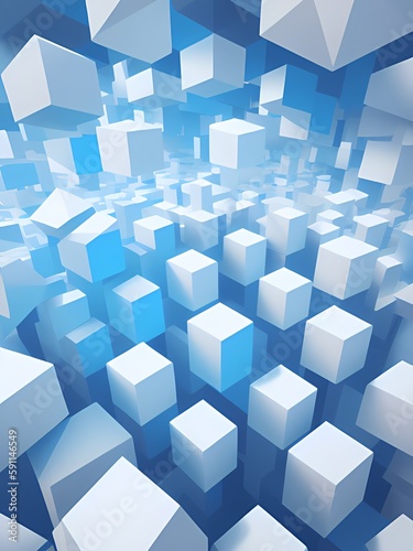 white cubes with abstract background. 3d render illustration
