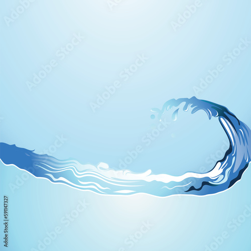 Water wave vector element which rolls. Vector format.