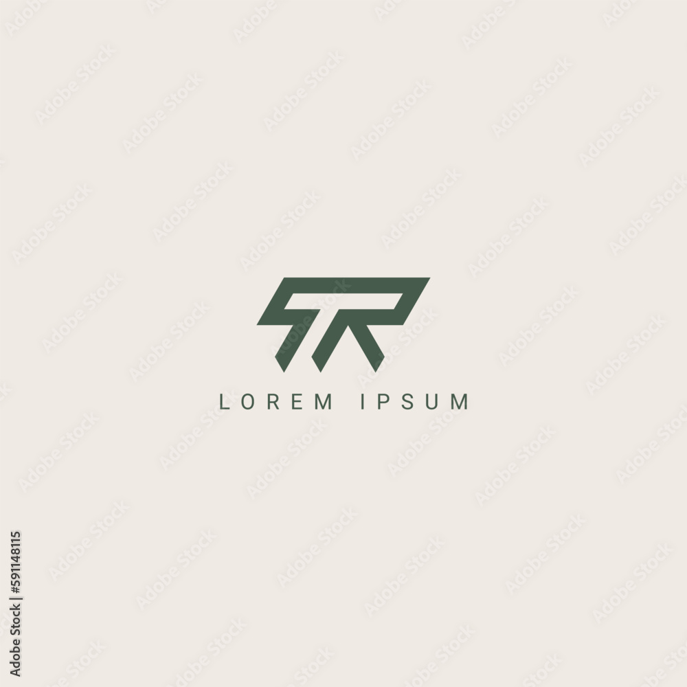 Modern unique letter TR RT logo icon design template elements. Stock ...