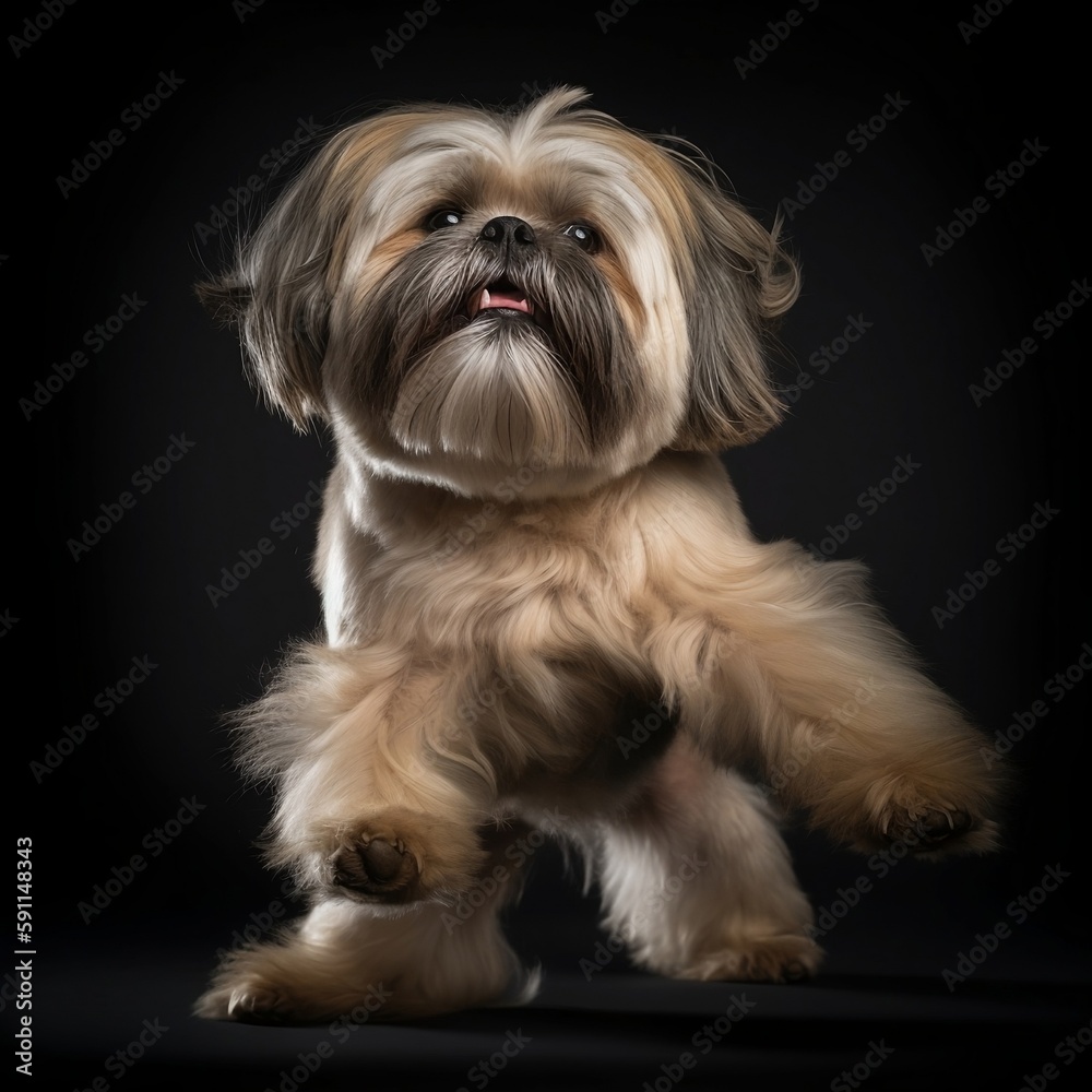 Lhasa Apso dog portrait Photo
created using generative artificial intelligence tools.