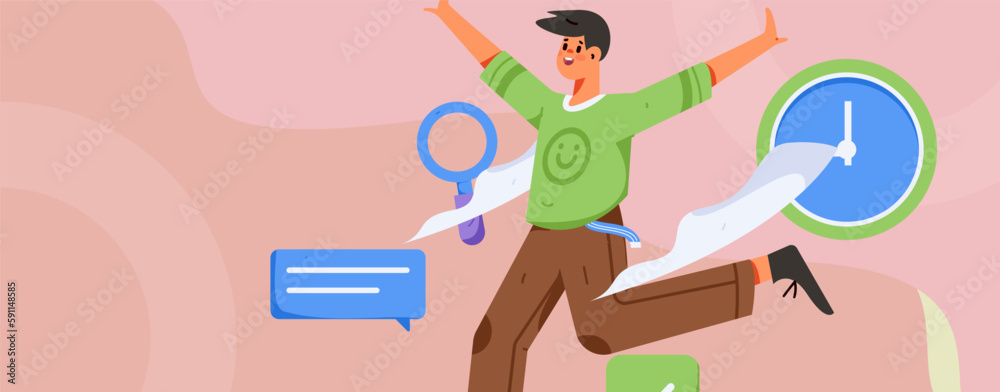 Business people working in flat vector concept operation hand drawn illustration
