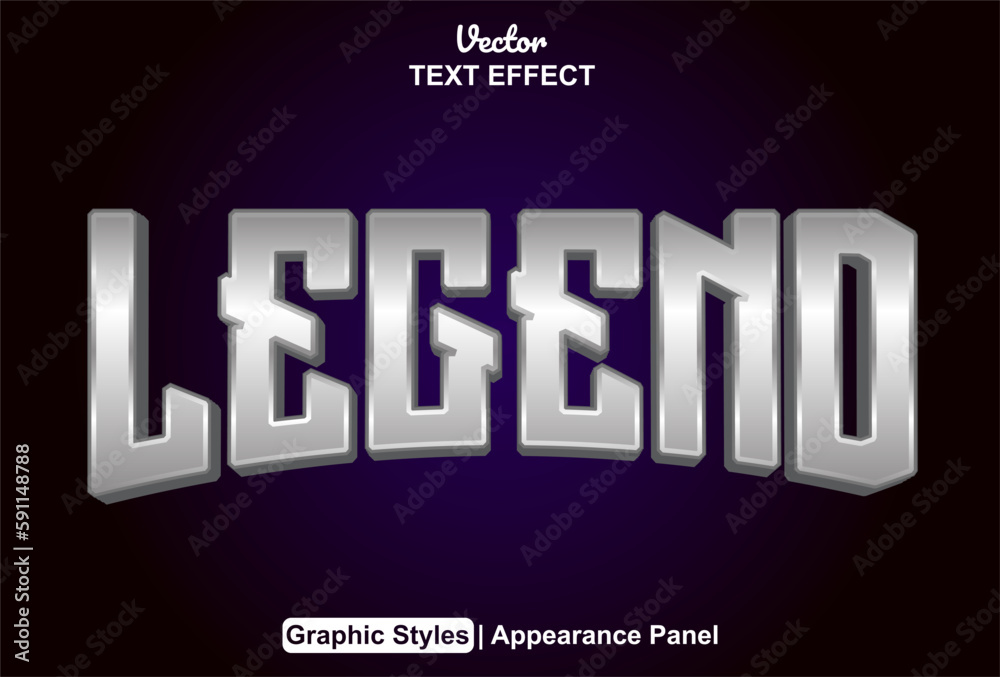legend text effect with silver color graphic style and editable.