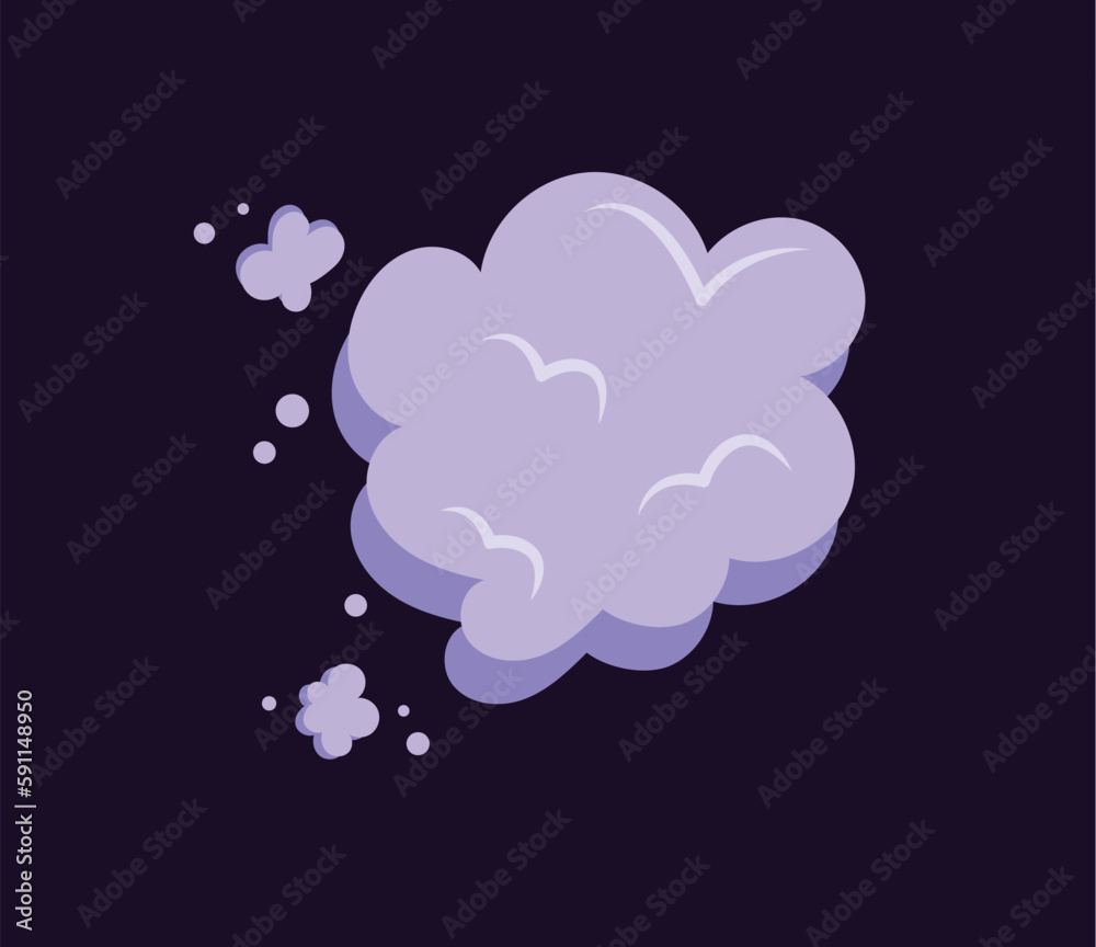Concept Boom explosion clouds. This is a flat, cartoon-style illustration depicting an explosion or 