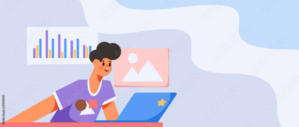 Business people working in flat vector concept operation hand drawn illustration
