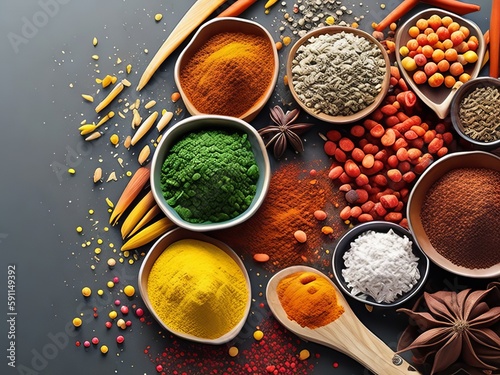 A Bright Celebration of Global Spices. Generative AI.