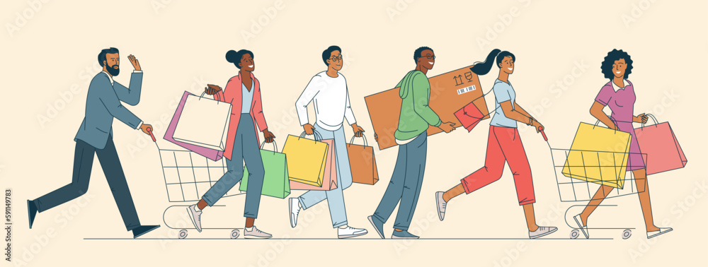 Fototapeta premium Happy shopping. Black Friday.