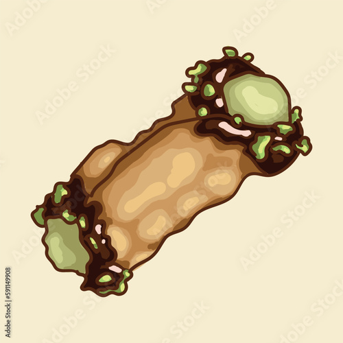 Traditional Sicilian dessert "Cannoli" tubes