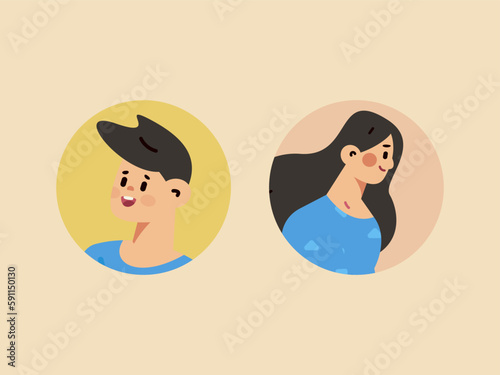 Business people working in flat vector concept operation hand drawn illustration 