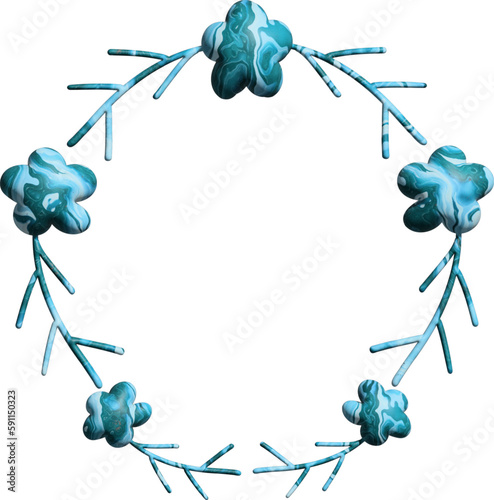3D blue marble ceremonial frame