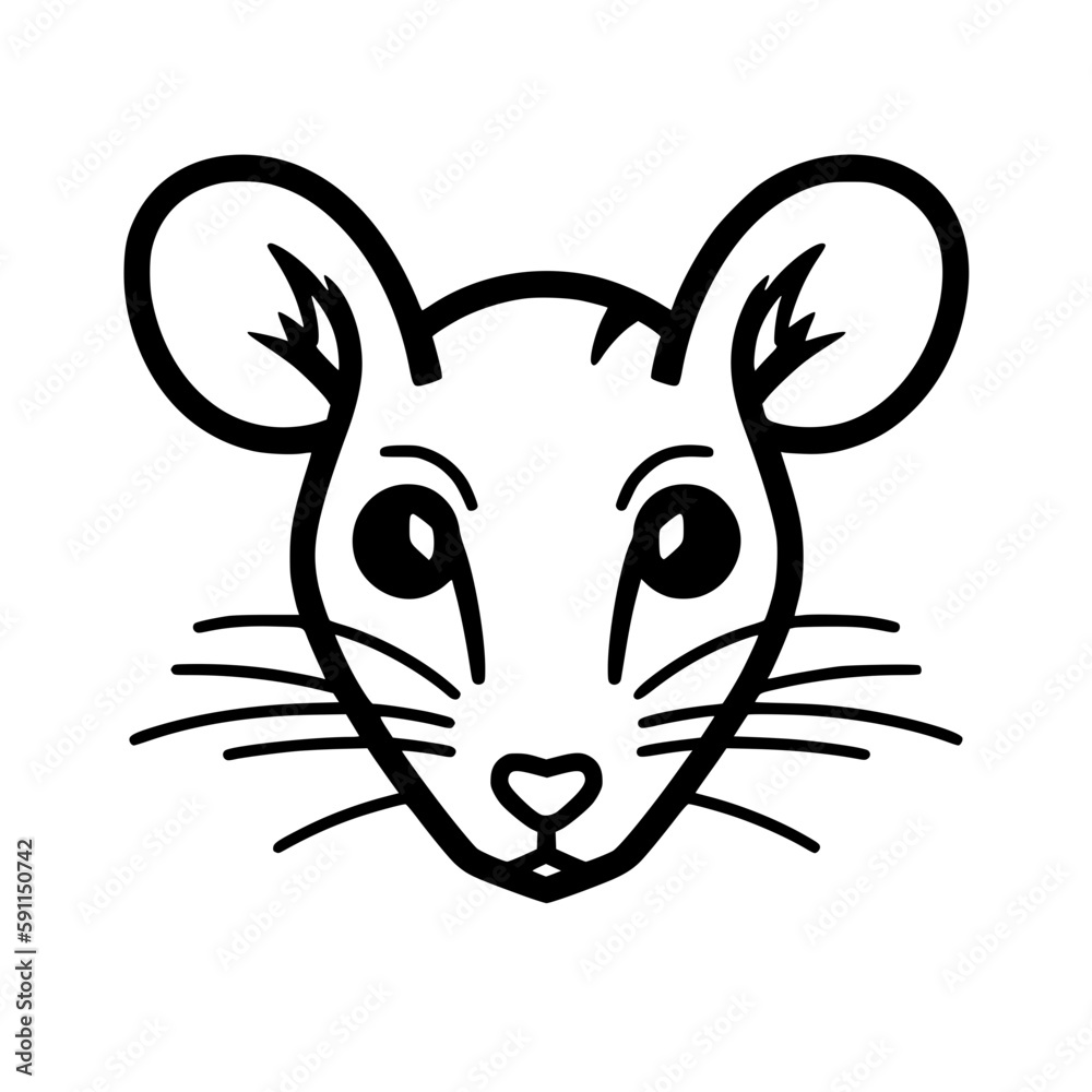 Mouse head vector illustration isolated on transparent background