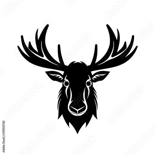 Moose head vector illustration isolated on transparent background