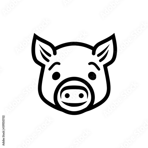 Pig head vector illustration isolated on transparent background