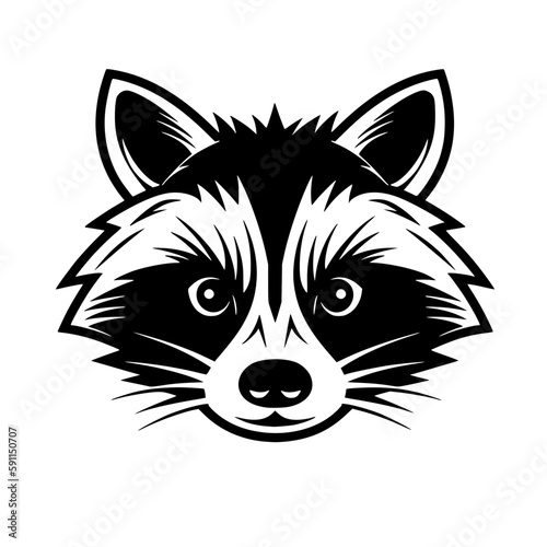 Racoon head vector illustration isolated on transparent background