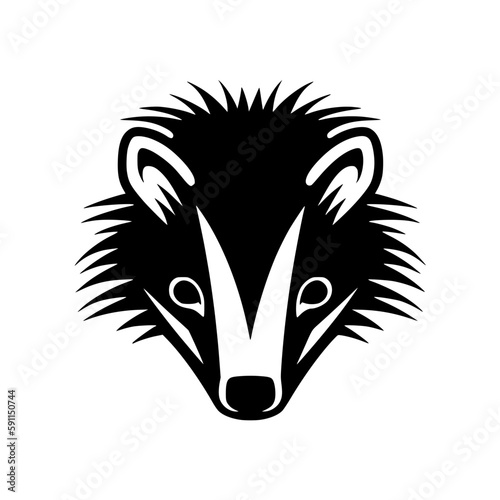 Skunk head vector illustration isolated on transparent background