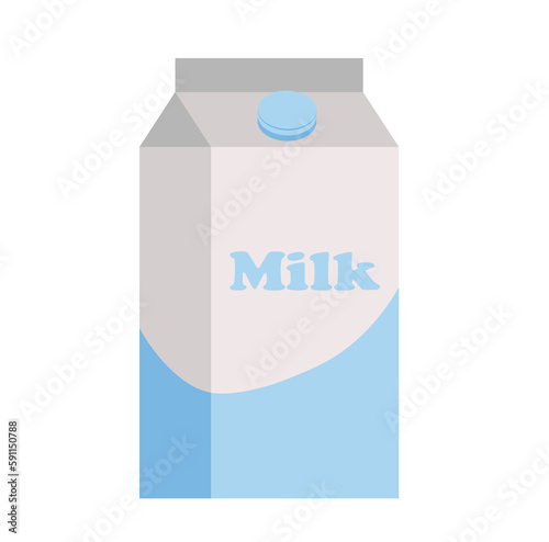 Concept Milk product big milk pack. This is a cartoon-style flat illustration for a web concept featuring a milk product theme. The illustration depicts a big milk pack. Vector illustration.