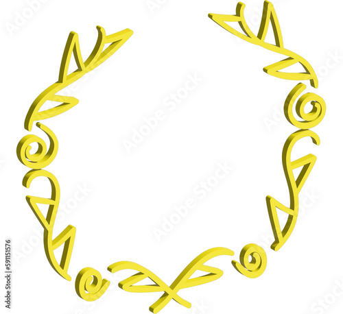 3D yellow ceremonial frame