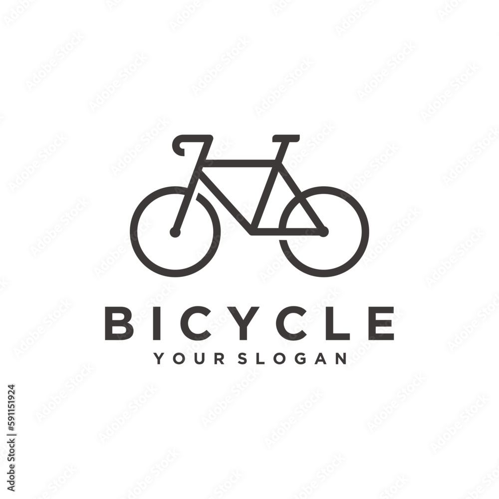 Bicycle logo design. simple line concept Bicycle logo design. simple line concept