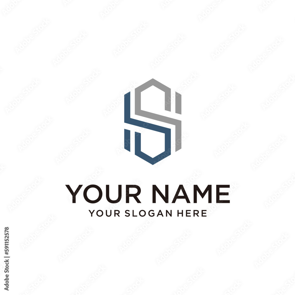Initial S logo design. elegant simple line concept Initial S logo design. elegant simple line concept