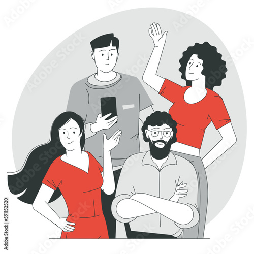 Multinational business team.