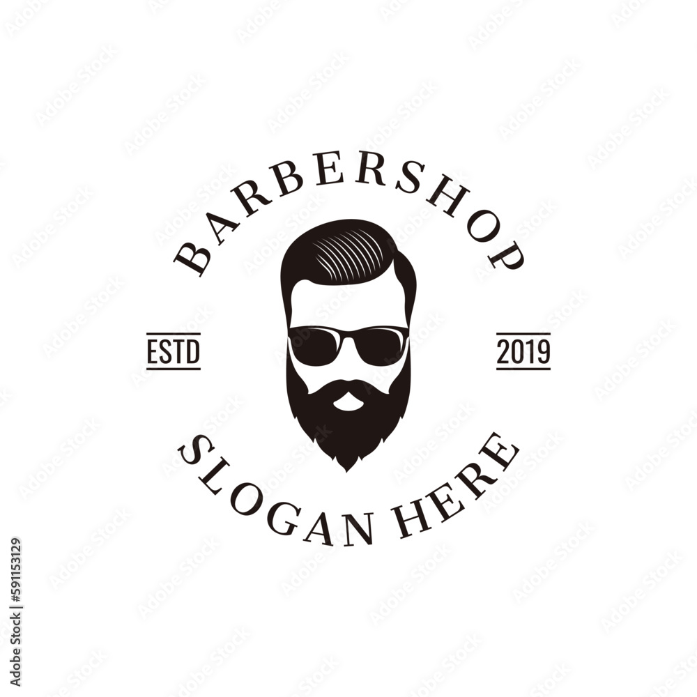 Barbershop logo design. simple vintage concept