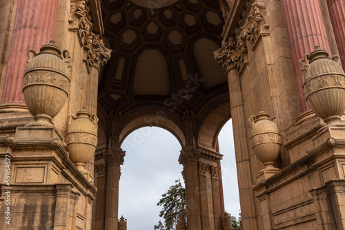The Palace of Fine Arts is a monumental structure located in the Marina District of San Francisco, California, USA, originally constructed for the 1915 Panama–Pacific International Exposition.