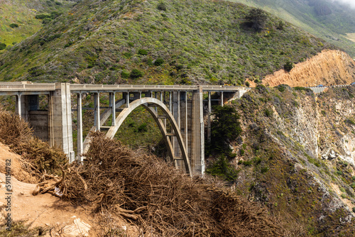 Bixby Creek Bridge, also known as Bixby Canyon Bridge, is on the Big Sur coast of California, USA. It is a reinforced concrete open-spandrel arch bridge.