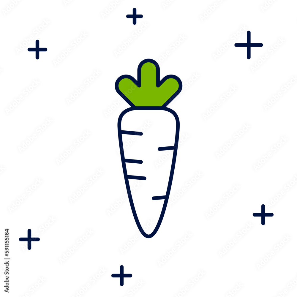 Filled outline Carrot icon isolated on white background. Vector Filled outline Carrot icon isolated on white background. Vector