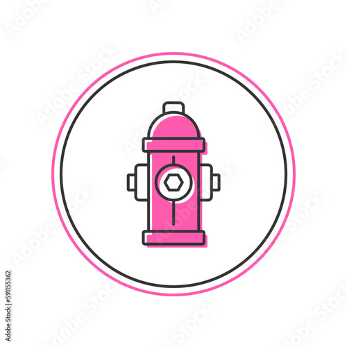 Filled outline Fire hydrant icon isolated on white background. Vector