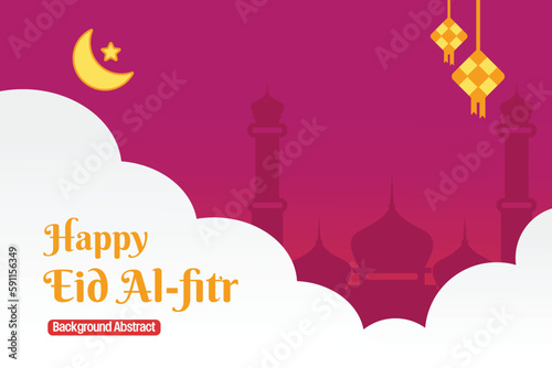 editable islamic day sale poster template. with ornaments of paper cut, mosque, moon, stars, and diamonds. Design for banners, greeting cards, social media and web. Vector illustration