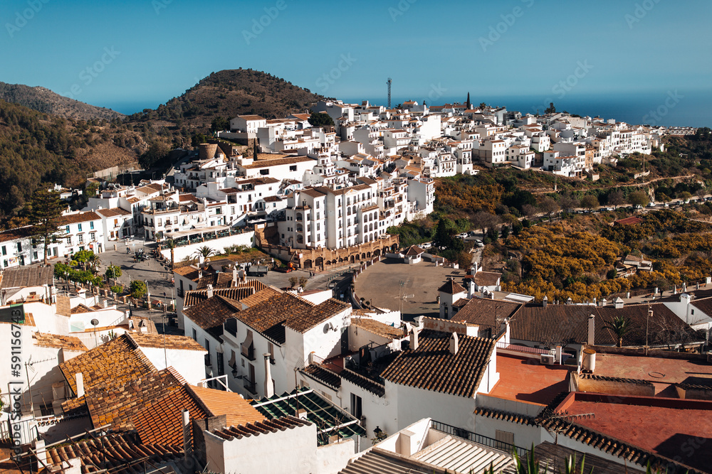 Frigiliana small city at the mountains of Malaga Spain