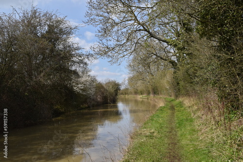 the walk along the oxford canal walk next to fenny Compton turnover bridge