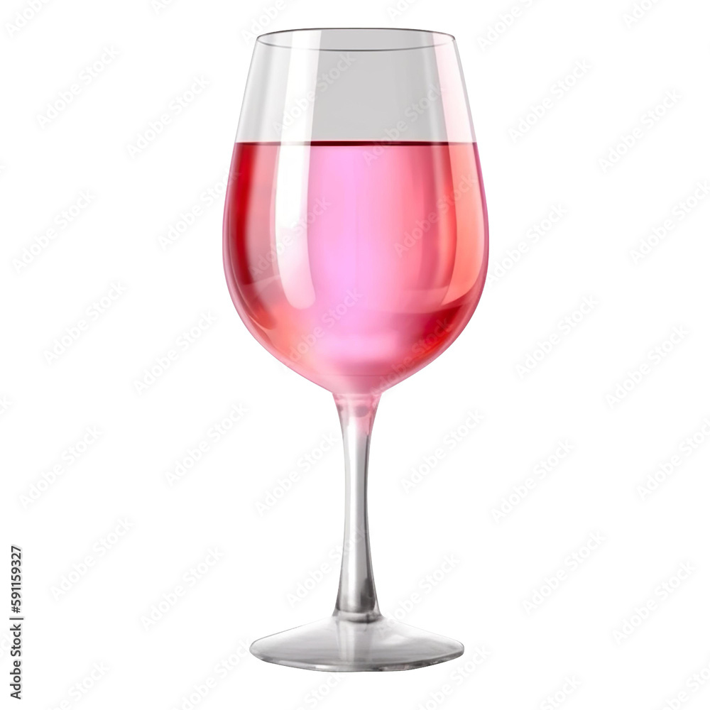 rose wine glass pink wine glass isolated on transparent background