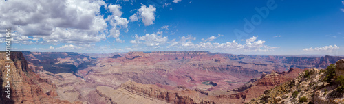 The South Rim of the Grand Canyon National Park, carved by the Colorado River in Arizona, USA. Amazing natural geological formation. The Desert View Point.