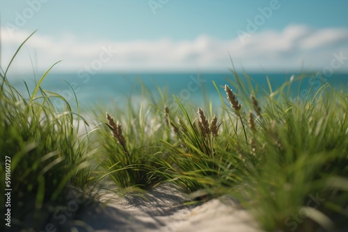 beach view from grass © jahidsuniverse