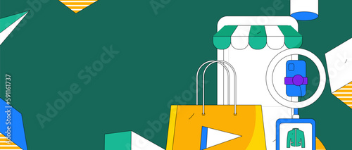 Internet celebrity e-commerce characters vector Internet hand-drawn illustration with live streaming
