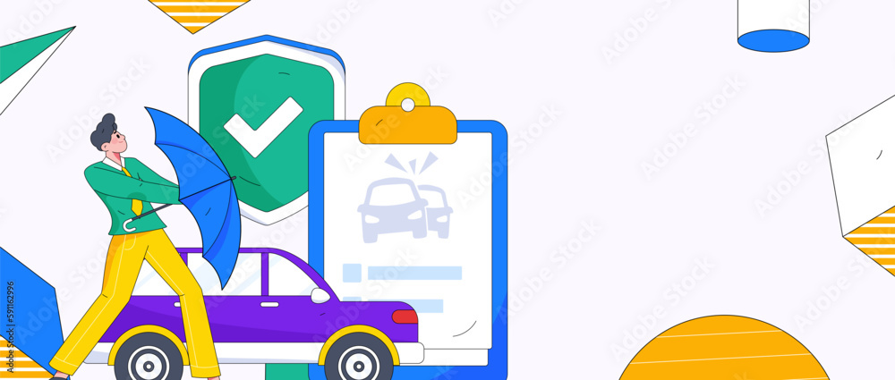 Buy insurance for car flat character vector concept operation hand drawn illustration
