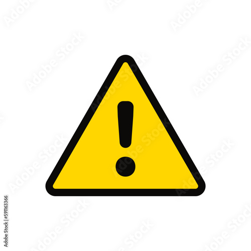 Yellow warning hazard symbol - Exclamation point, yellow triangle - sign of attention.