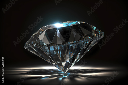 Macrophotography of diamond on black background