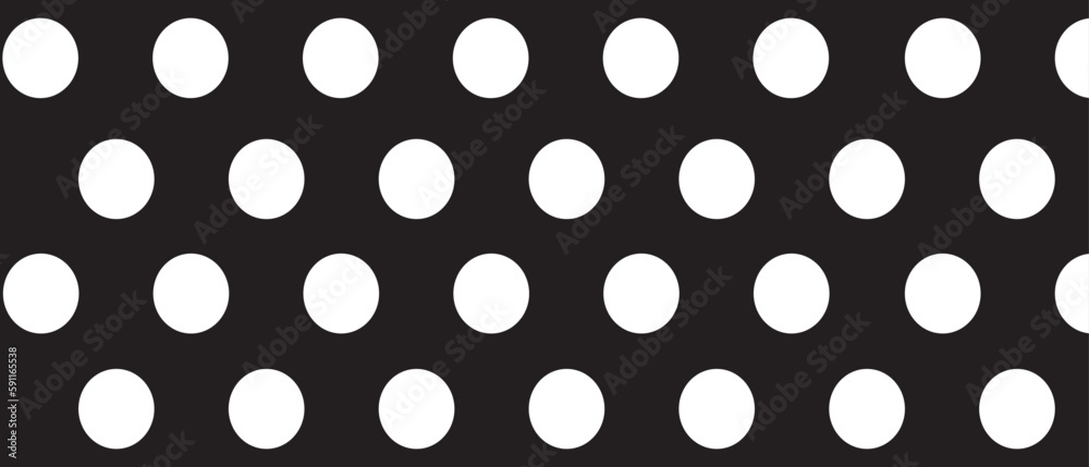 White polka dot pattern on black background. Straight dot pattern for backdrop and wallpaper template. Simple classic polka dot lines with repeat stripes texture. Polka background, vector illustration White polka dot pattern on black background. Straight dot pattern for backdrop and wallpaper template. Simple classic polka dot lines with repeat stripes texture. Polka background, vector illustration