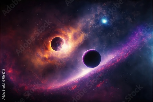 shiny and infinity universe banner for astrology and astronomy study generative ai