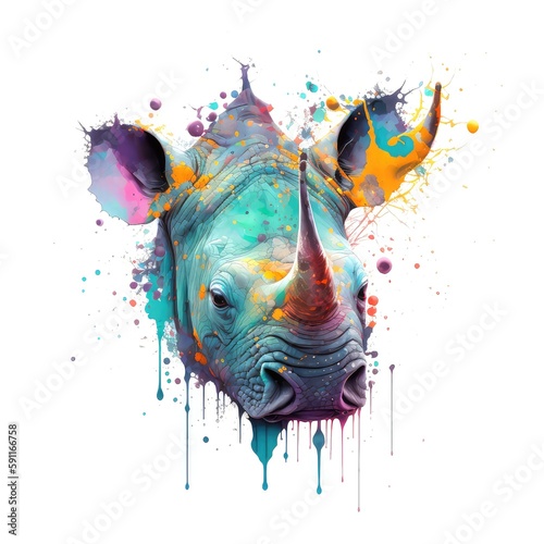 wildlife rhino animal face backgrounds for nature lovers generative ai